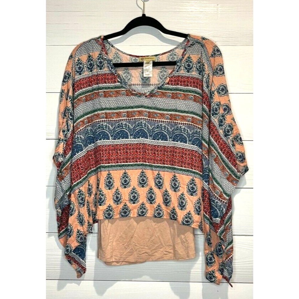 Democracy Blouse with Matching Cami , Dolman Sleeves Womens Small EUC